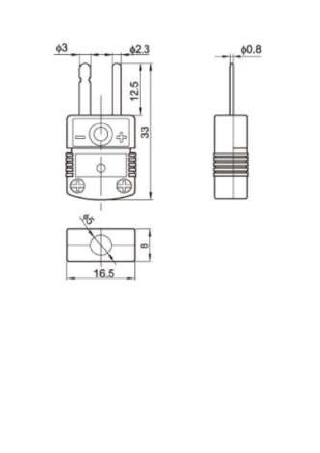 Conector Macho Termopar K Mini CNM00019 - Imagem 3